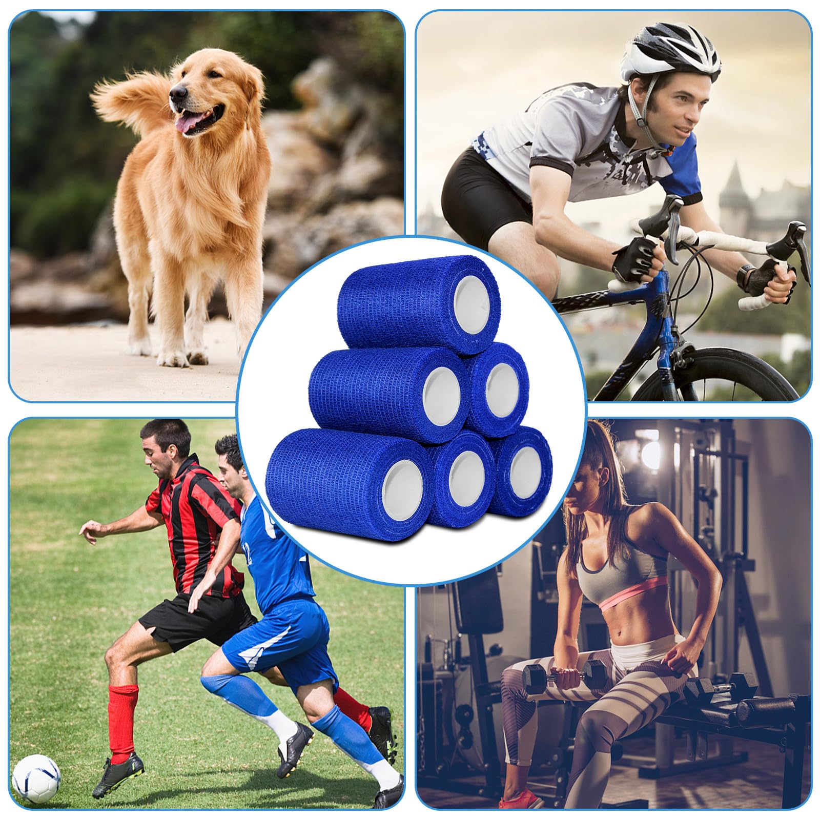 8 Bende Autoadesive Elastiche 7,5 Cm X 4,5 M – Tessuto Non Tessuto, Impermeabili, Per Umani E Animali (Cani, Cavalli), Confezione Singola