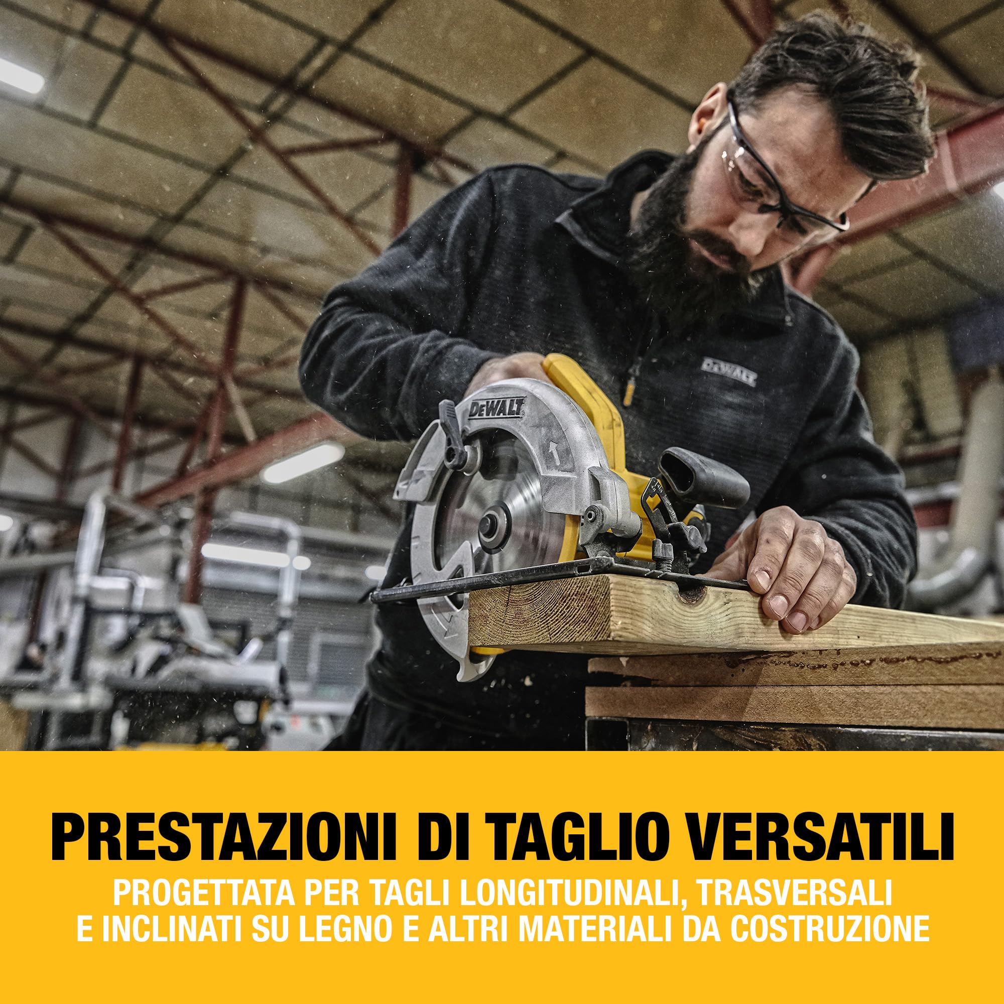 DEWALT Sega circolare con lama da 184mm, Motore da 1350W, DWE560-QS