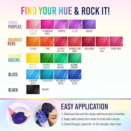 Vista 36 de Jerome Russell - Tinte de color para el pelo en crema, Rosa roja Verde alpino