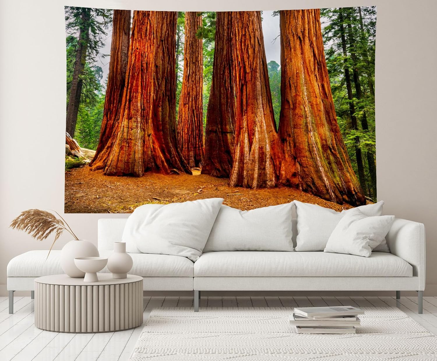 CHNYWORK 118x78 Inches Sequoia Trees Tapestry Wall Hanging General Grant Sequoia Trees Natural California Park Scenery Background for Bedroom Aesthetic Living Room Dorm Fabrics Wall Decor