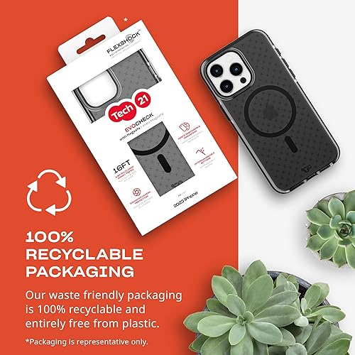 Miniatura 8 de Tech21 Evo Check - Funda para iPhone 15 Pro Max, compatible con MagSafe, funda de protección contra impactos, color ahumadonegro
