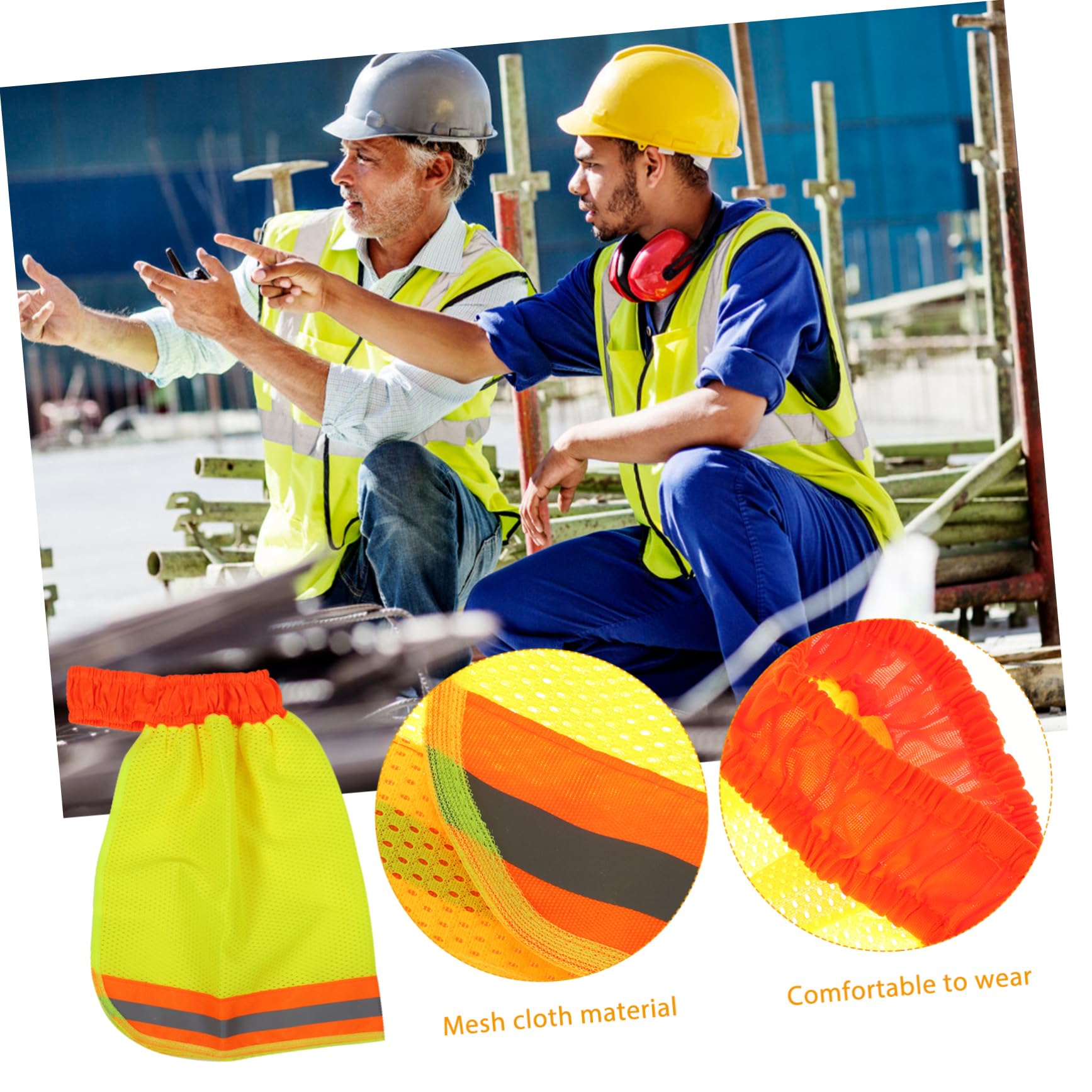 ARTIBETTER 12 Pz Telo Parasole Striscia Riflettente Del Cappello Di Sicurezza Attacco Visiera Parasole Casco Protezione Del Collo Dell'elmetto Collo a Rete Protezione Solare Completa