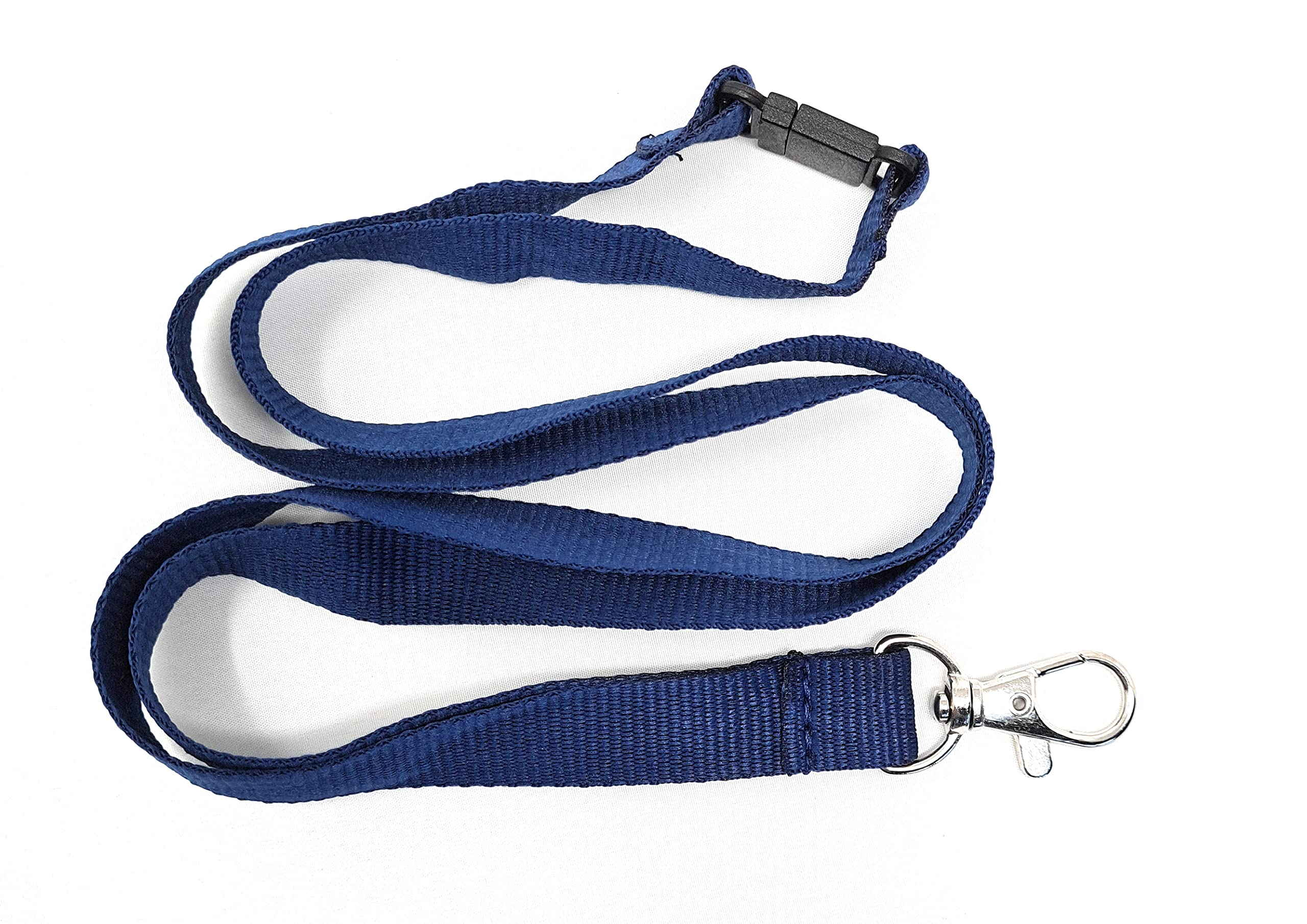 15mm Polyester lanyards *with Free Clear cardholders* (pk of 25) (Navy Blue)