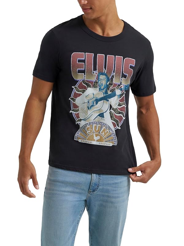 Lee Men's Jukebox Favorites Graphic Tees, Elvis Washed Black, Small by Lee - Used condition - US$17.93