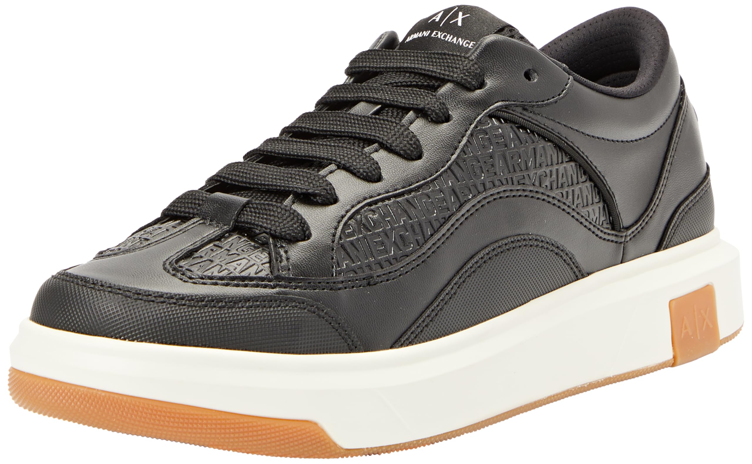 Armani Exchange Men's Venice, Debossed Logo, Chunky Sneaker, Black, 7 UK