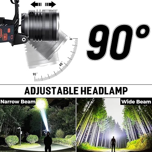 Miniatura 4 de Faros delanteros LED recargables, paquete de 2, 99,000 lúmenes (incluidos), faros delanteros superbrillantes de larga distancia con 5 modos