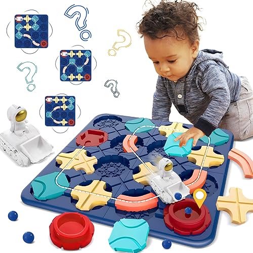 ROHSCE Smart Logical Road Builder Brain Teasers Juego de rompecabezas, juguete educativo de aprendizaje STEM, juguete Montessori preescolar de viaje