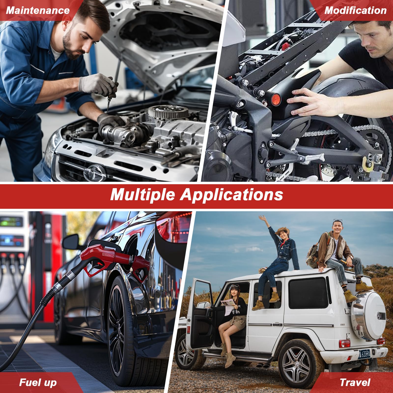 Kit Spurgo Freni Moto, Spurgo Freni Auto con Valvola di Non Ritorno, Attrezzo Sanguinamento Idraulico Liquido per Impianto Frenante Motocicletta/Auto, Kit per Sanguinamento Freni ad Uso