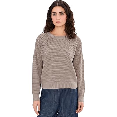 Eileen Fisher Peruvian Cotton Blend Crew Neck Sweater dove