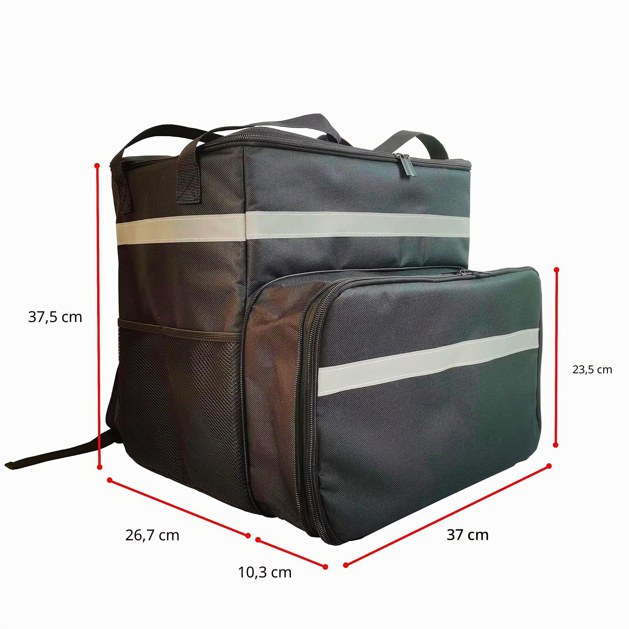 Uber Eats Doordash Thermotasche für Lebensmittel, Thermotasche, groß, auslaufsicher, wasserdicht, für Fahrrad, Schwarz, Rucksack