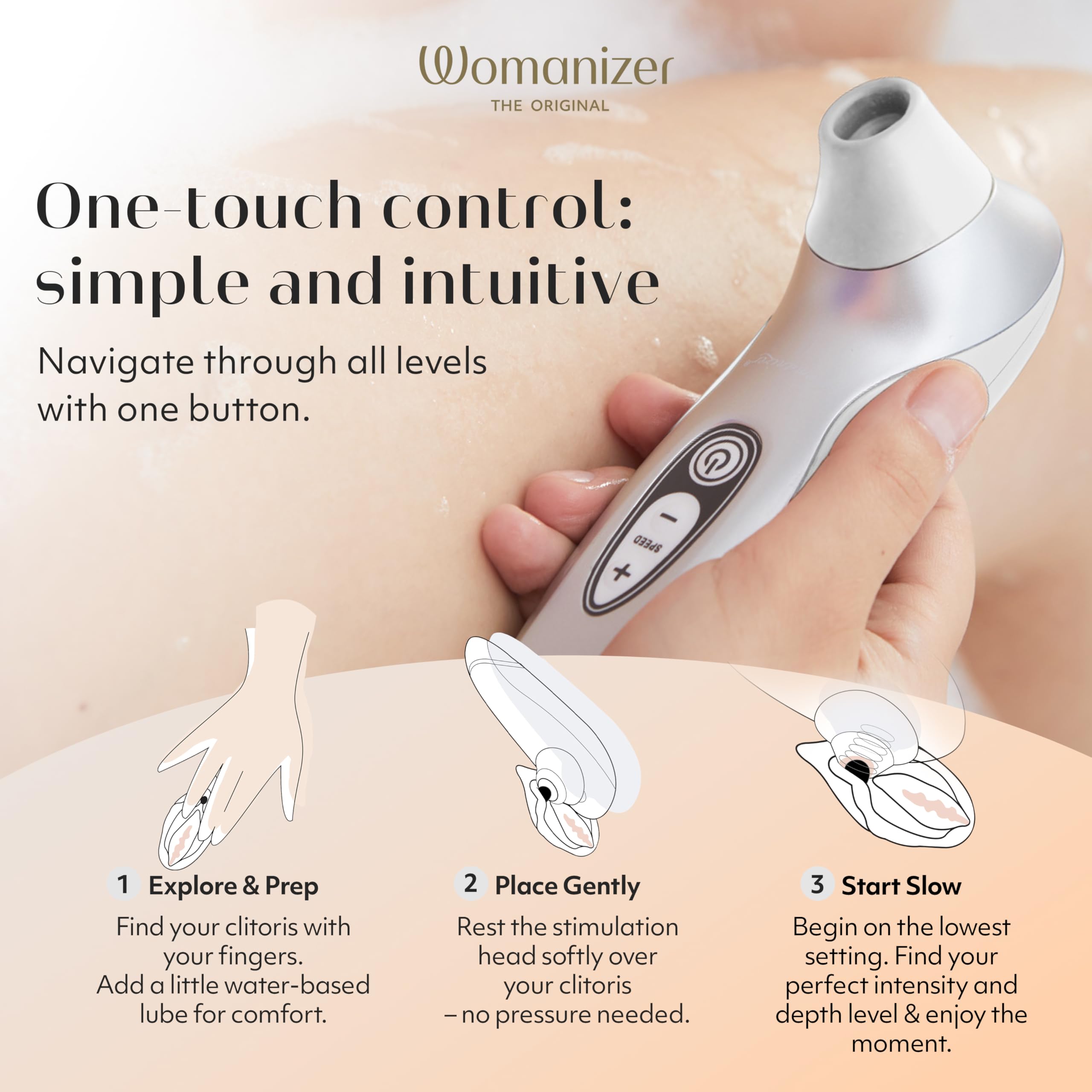Womanizer Pro40 Succionador de clítoris - Estimulador de clítoris femenino con 6 niveles de intensidad - Succionador mujer sumergible - Vibrador recargable para mujeres y para parejas