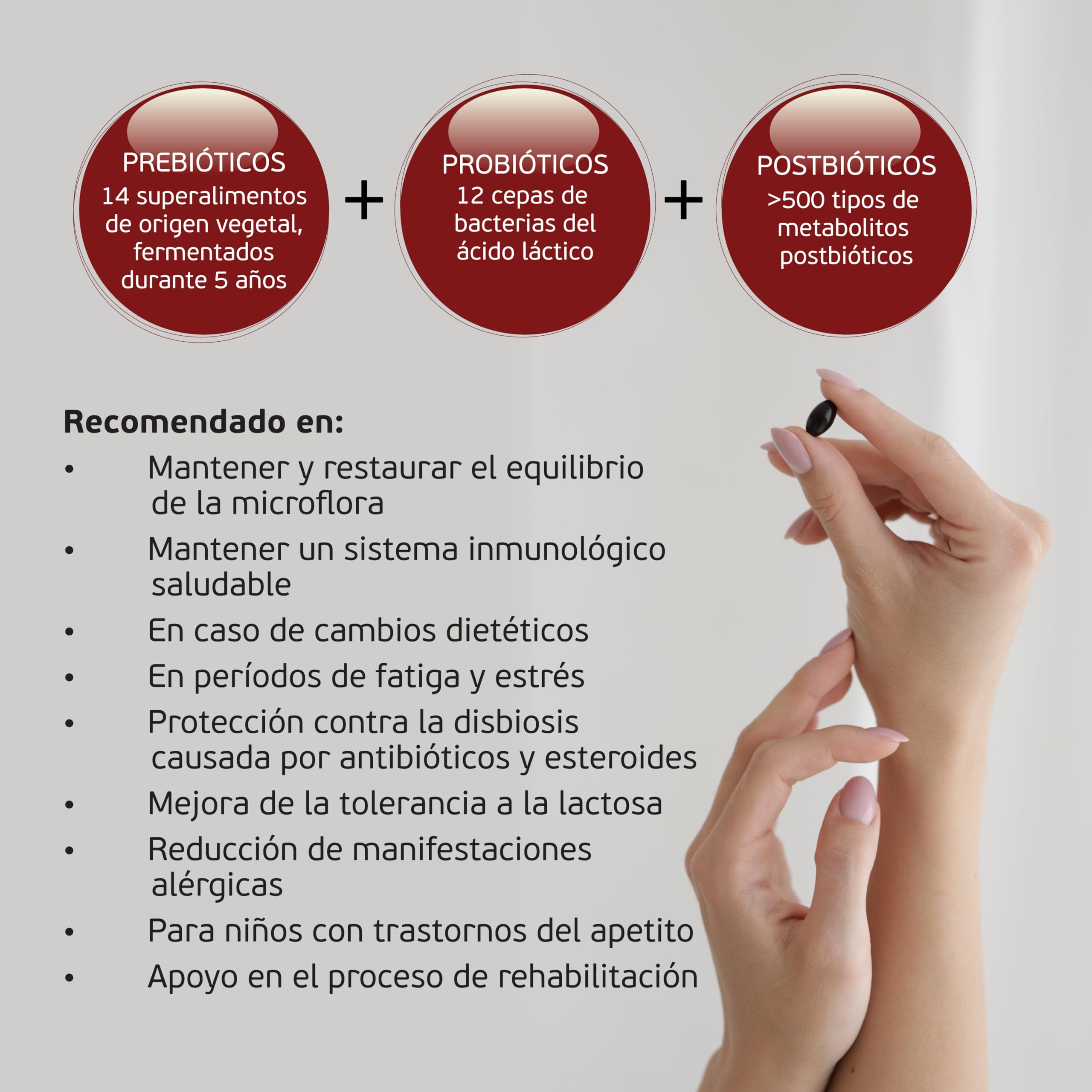 DELUXE Probióticos Salud Intestinal OM-X®, 60 Cápsulas | 100 mil millones UFC, Prebióticos, Postbióticos, 5 Años Fermentación, 12 Cultivos Vivos, enzimas digestivas, Flora Intestinal