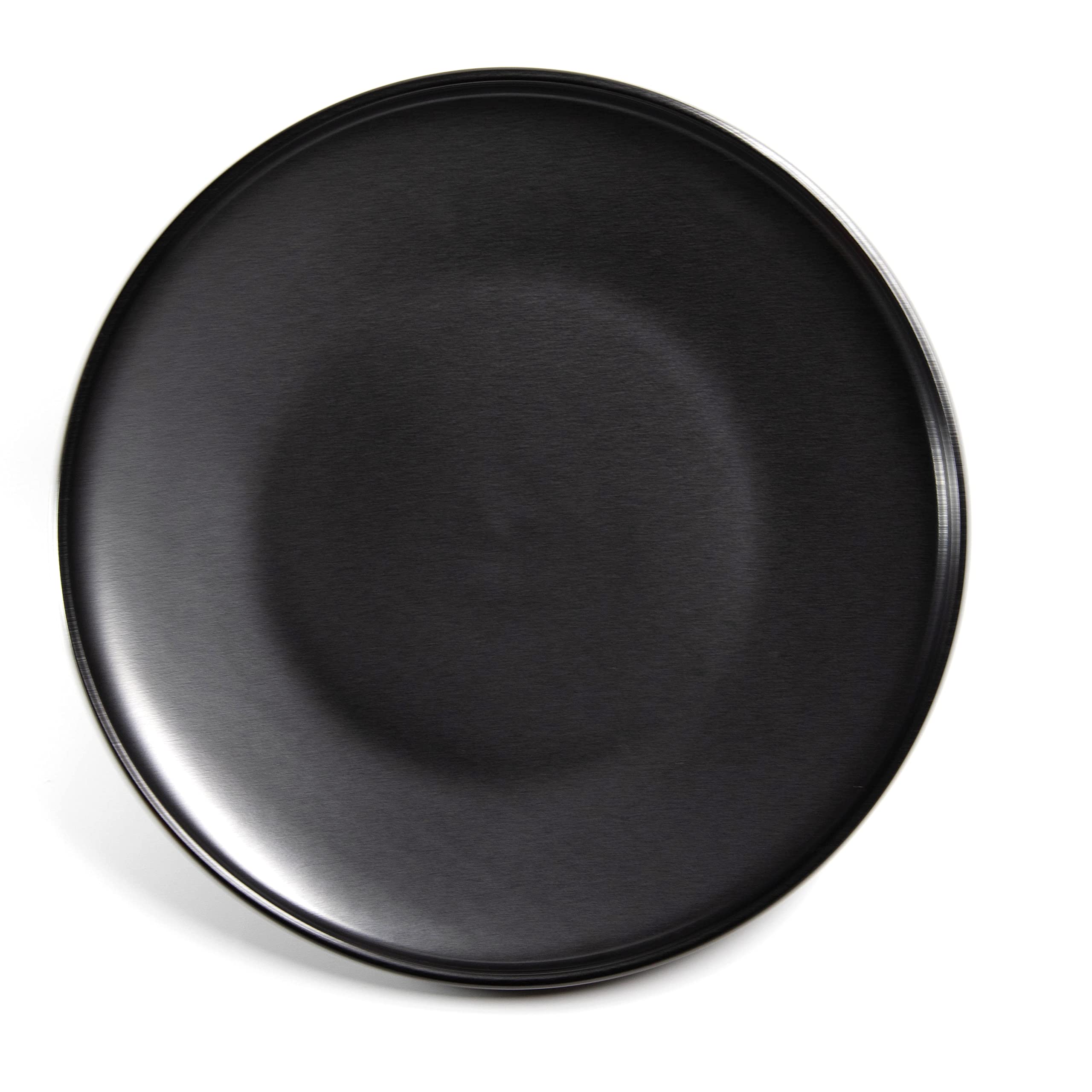 Kadum Platos de desayuno de cerámica negros, 6 unidades, cuencos gourmet, platos llanos de cerámica, 26 cm, color negro, 6 piezas