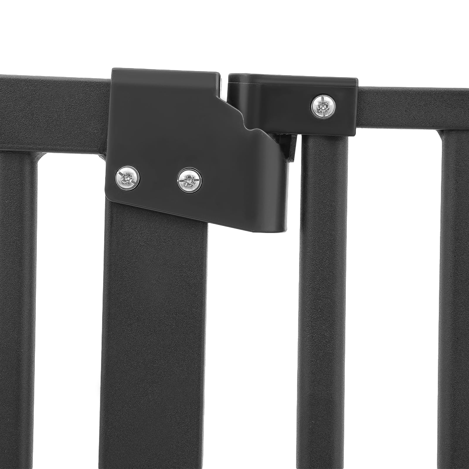 Barrera de seguridad para escaleras, sin taladrar, 150 cm, para perros, gatitos, bebé, ancho ajustable, con cierre automático (negro, 150 cm)