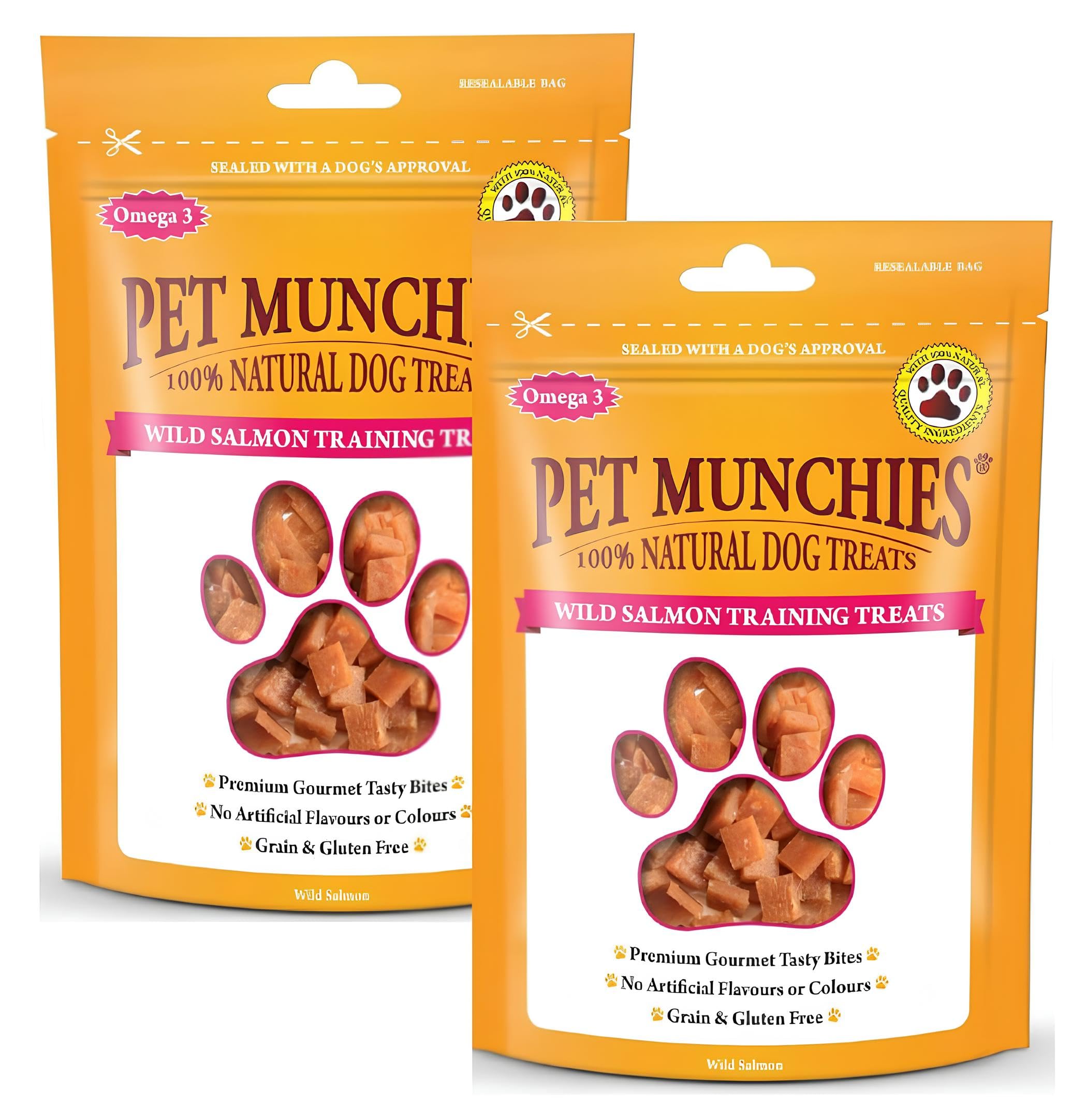 2x 50g Pet Munchies Wild Salmon Dog Training Treats, Grain Free Tasty Bites with Natural Real Meat – Bundled by GetInStyle Shop
