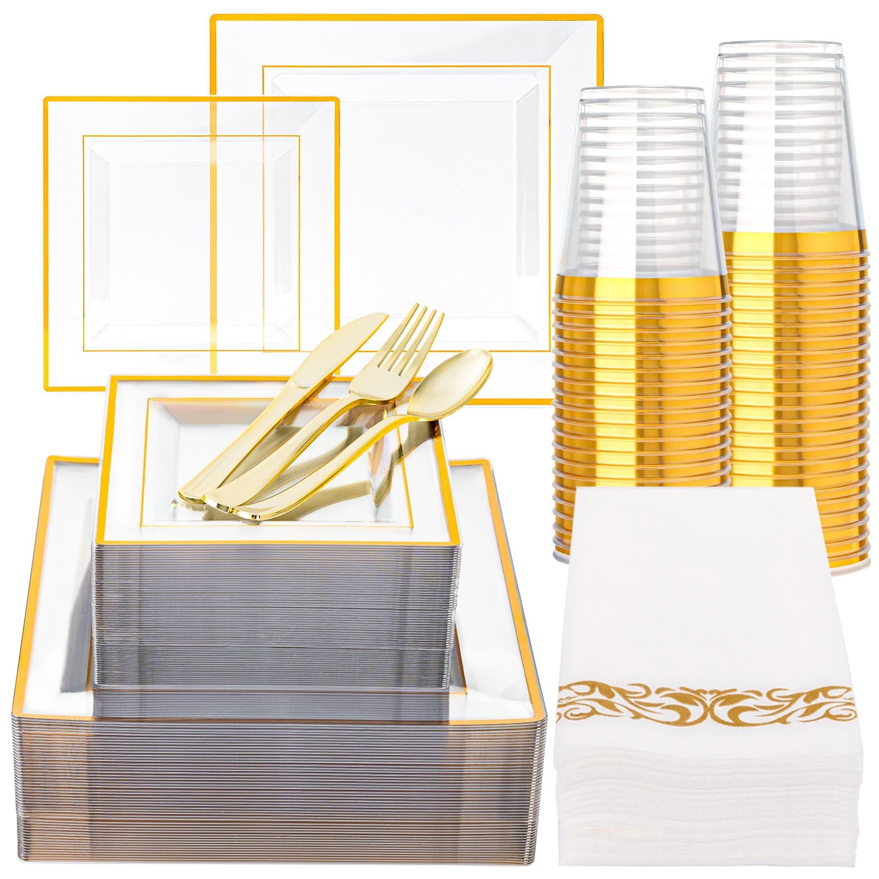 Black & Gold Disposable Plates - 350 Pack -8