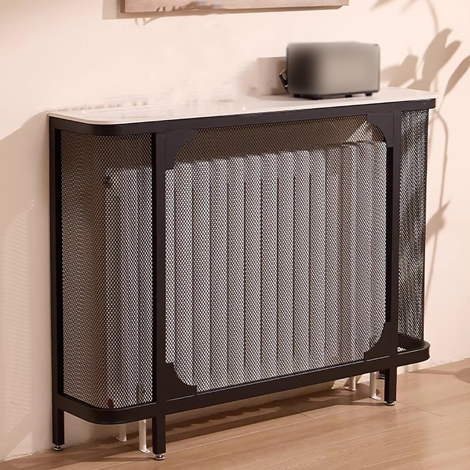 Cubiertas de radiador para el hogar, armario decorativo de metal, solución de almacenamiento para oficina en casa, diseño versátil y elegante, 80 x 80 x 25 cm