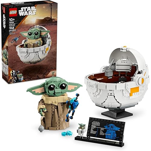 LEGO Star Wars: The Mandalorian Grogu with Hover Pram Building Toy Set - Star Wars Toy for Kids, Boys and Girls, Ages 10+ - Gift Idea for Birthday - 75403