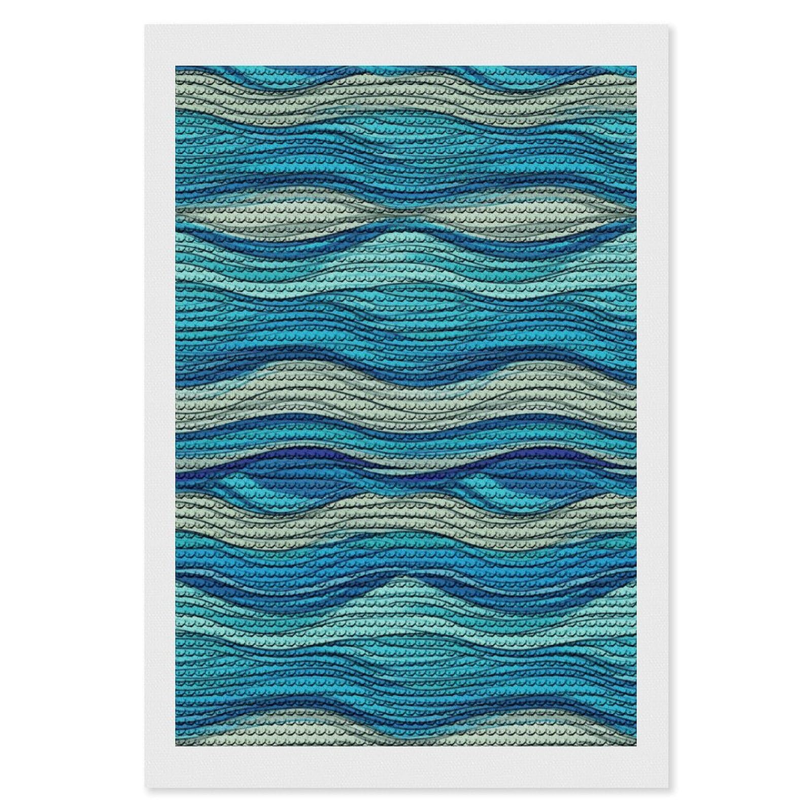 FekiLoot Ocean Stripe Pattern Diamond Art Kits for Adults Diamond Painting Kits for Beginners DIY Diamond Art Kits Round Full Drill Diamond Dot Gem Painting for Home Wall Decor Gift 8"x12"