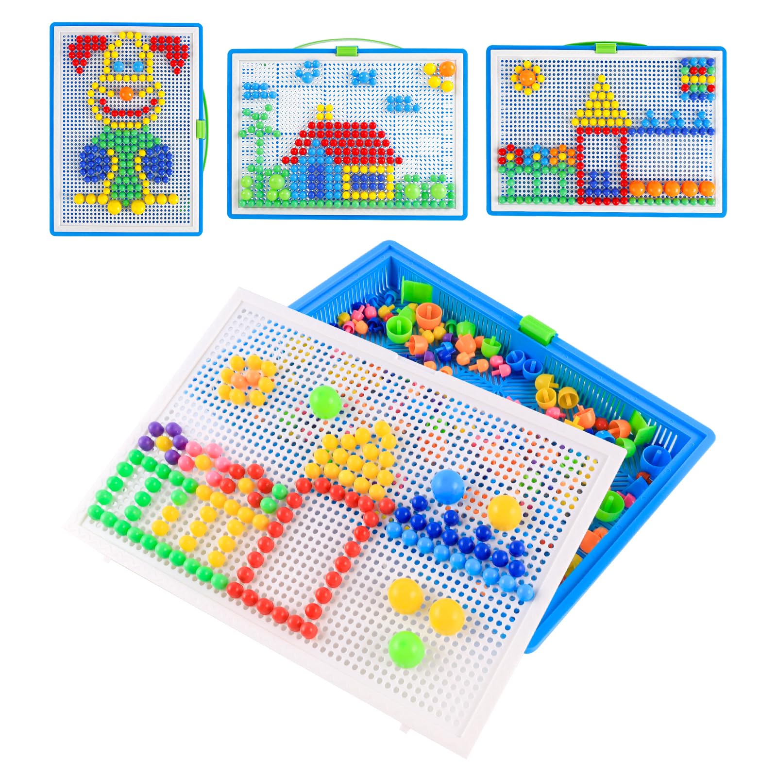 Jeu De Mosaïque Pour Enfants à Partir De 2 Ans - 240 Perles à Emboîter Avec Boîte De Rangement