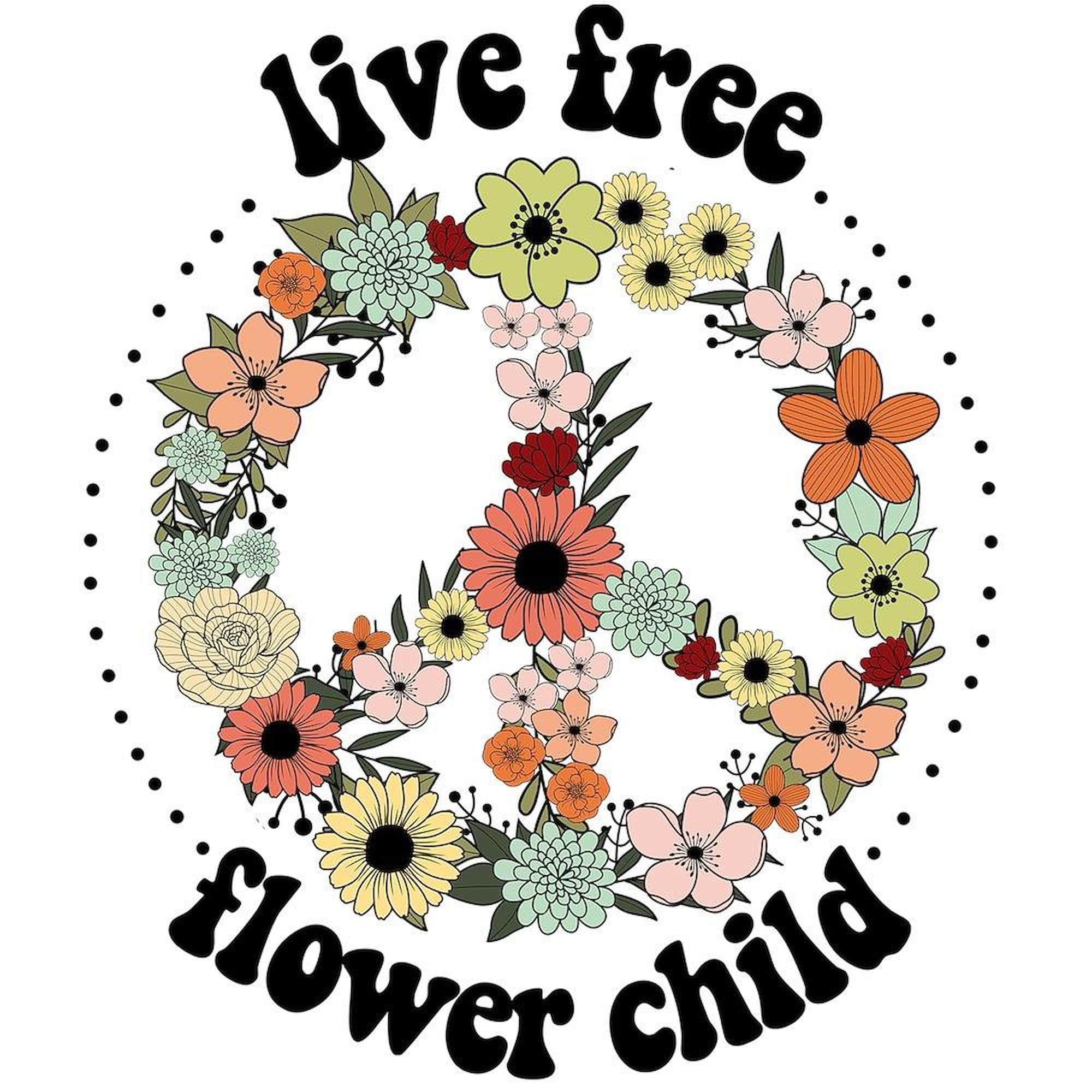 CafePress Live Free Flower Child Vintage Wildflower Twin Duvet Cover, Printed Comforter Cover, Unique Bedding,