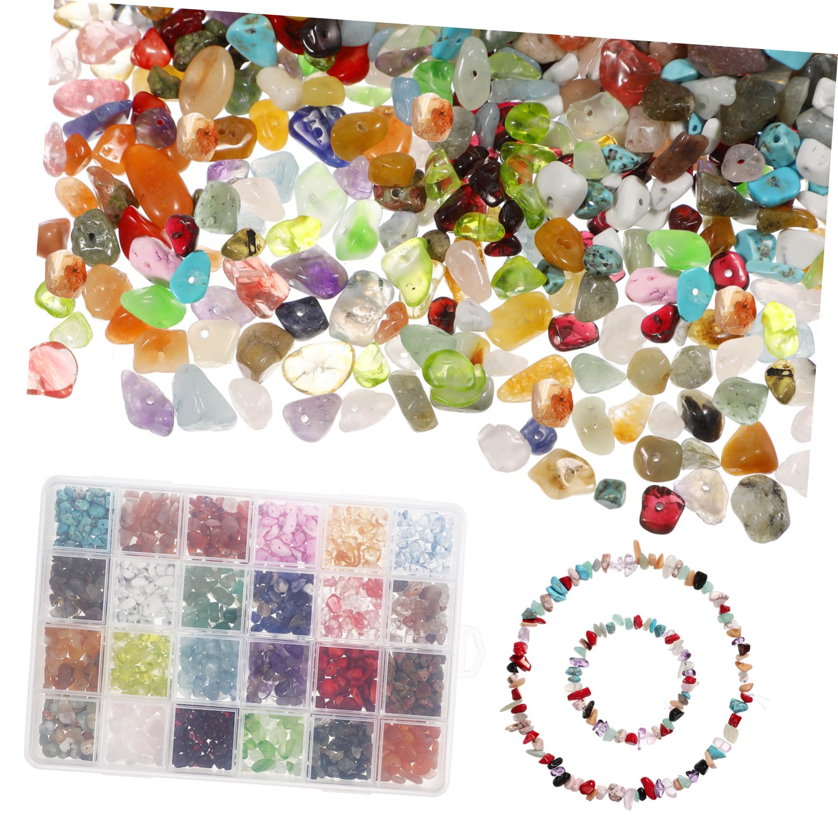 Housoutil Pietre Naturali Perline Distanziatrici Irregolari Perline Fai da Te per Gioielli Accessori per Creazione di Gioielli per Bigiotteria Fai da Te