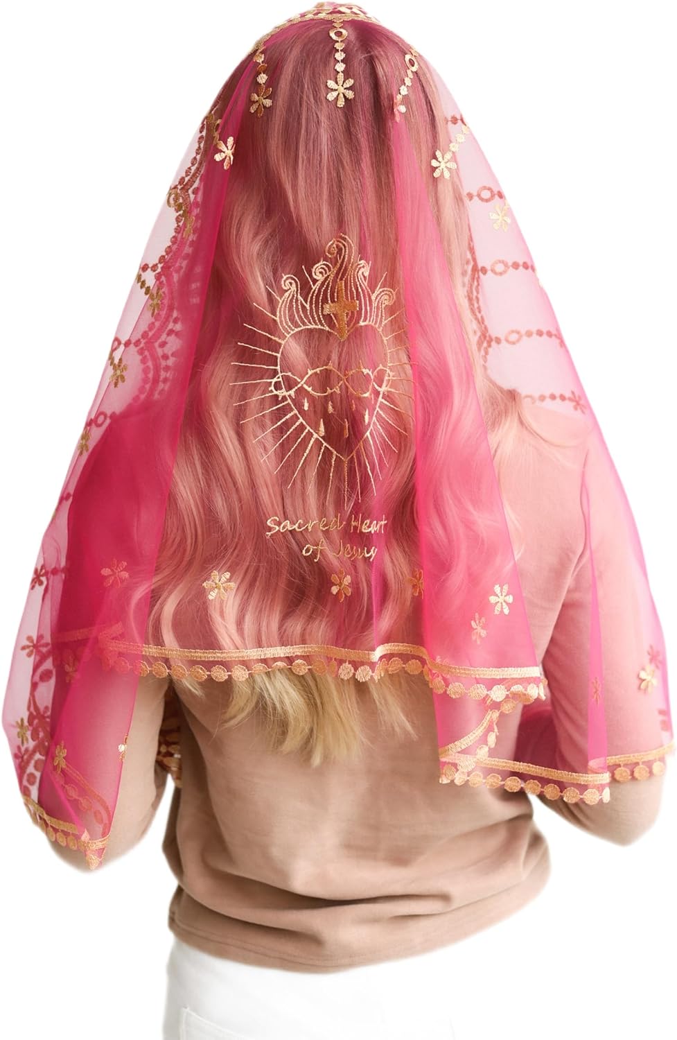 Catholic Mantilla Mass Infinity Veil Church Lace Veil Spanish Chapel Mass Head Covering Veil Long Sacred Heart