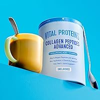 Vista 10 de Vital Proteins - Péptidos de colágeno en polvo avanzados con ácido hialurónico y vitamina C, suplementos de colágeno, sin sabor, 12 porciones