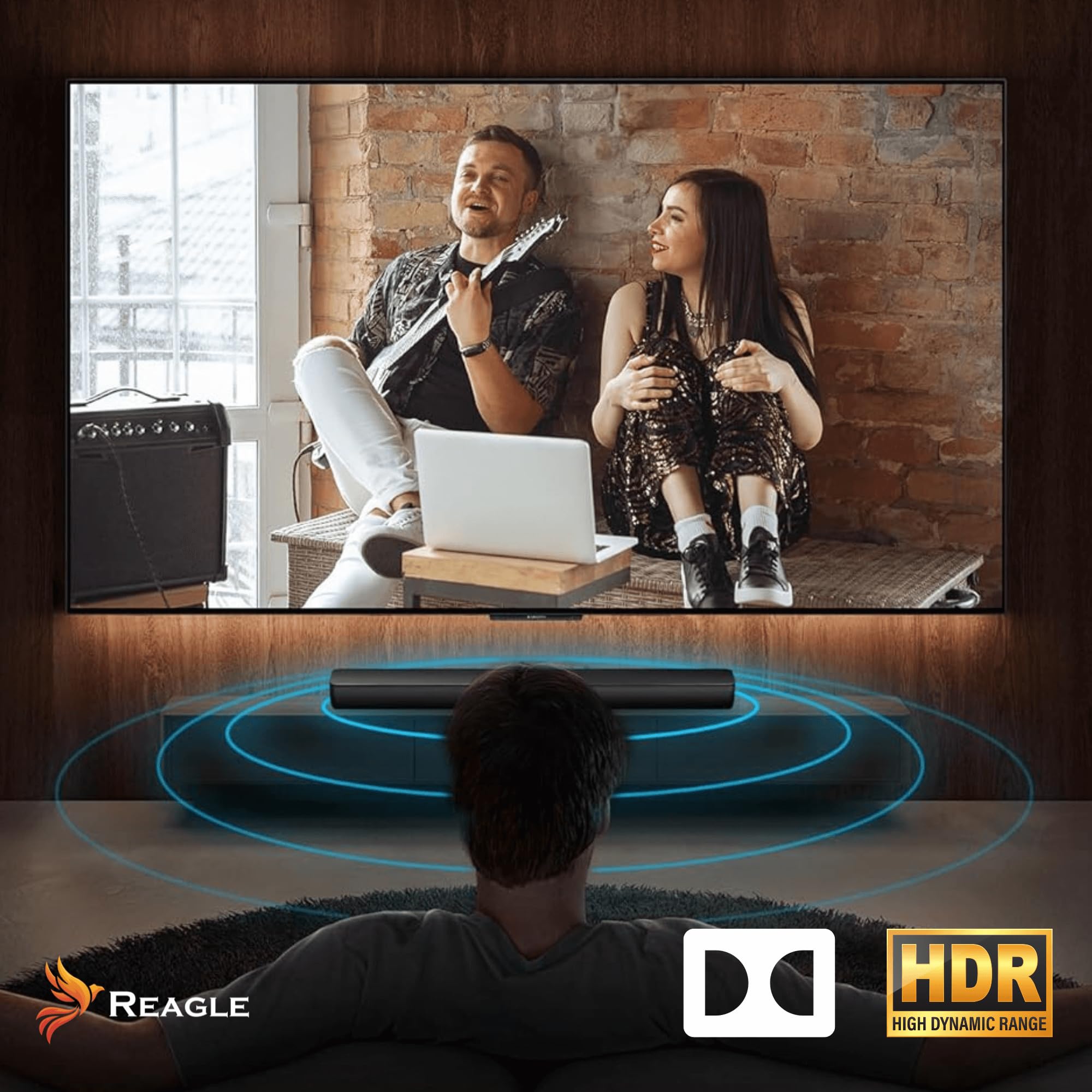 Reagle Cavo HDMI 2.1 Ottico AOC 10 m, Cavo in Fibra Ottica 48 Gbps, 8K@60Hz, 4K@144Hz/120Hz, Dynamic HDR, eARC, VRR, Compatibile con PS5, Xbox Series X/S, TV, Proiettore e PC, Unidirezionale
