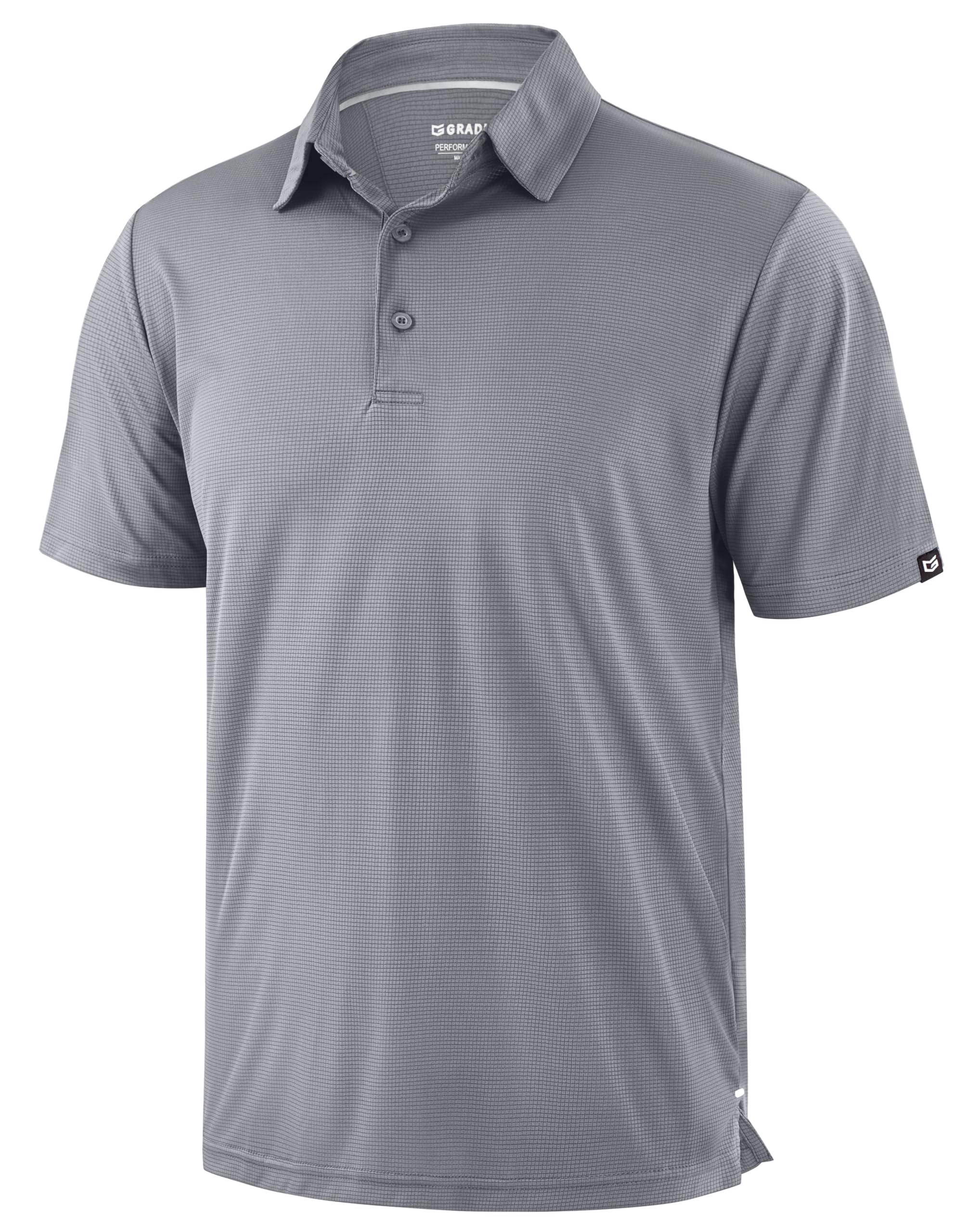 Mens Golf Shirt Grid Lightweight Short Sleeve Dry Fit Moisture Wicking Performance Athletic Collared Polo Shirts for Men — view 11