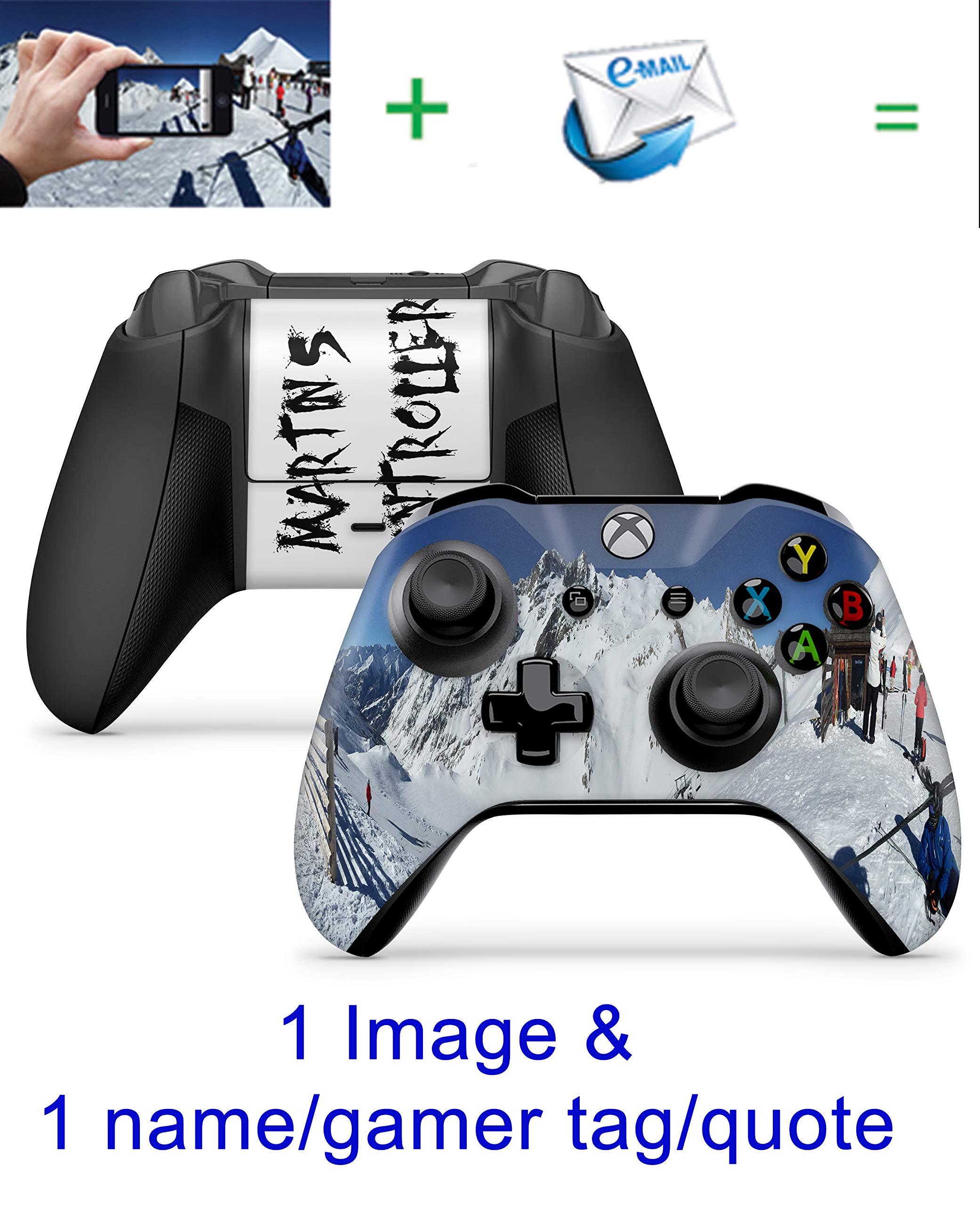 2 x Personalised Custom Controller Skins Full Wrap Vinyl Sticker Compatible with Xbox One/S/X