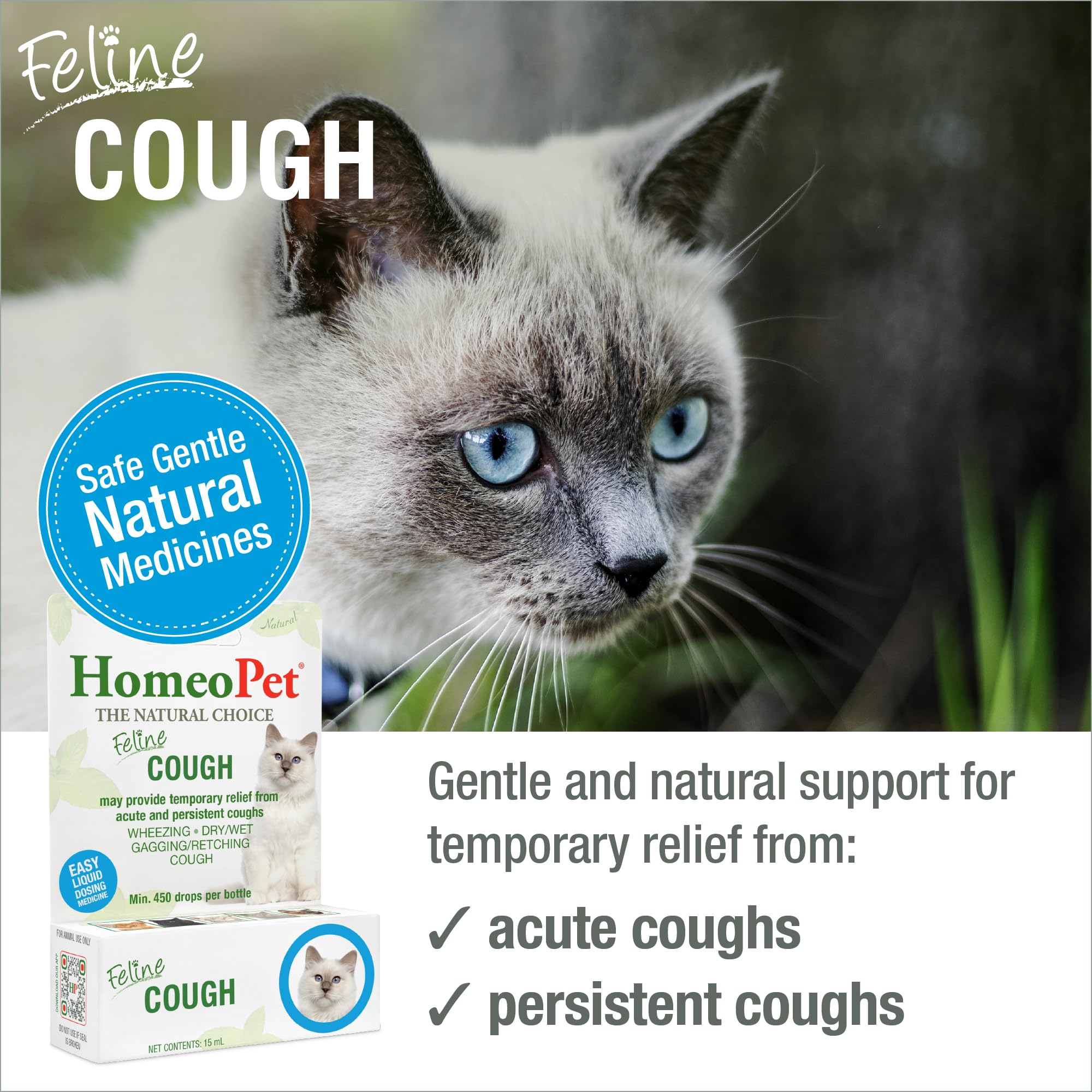 HomeoPet Feline Cough, Natural Cough Supplement for Cats, 15 Milliliters — Amazon image 2