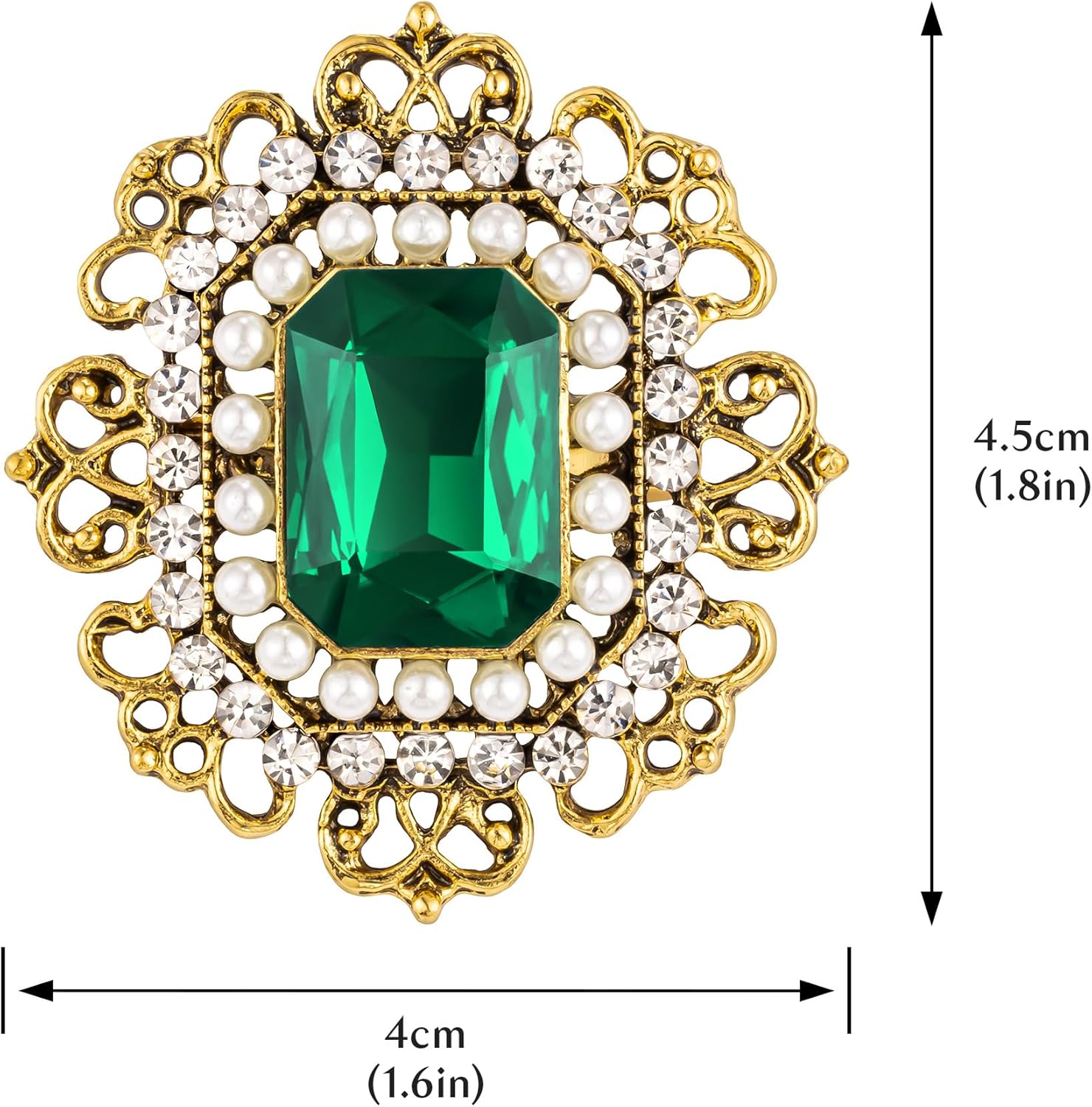 Crystal Rhinestone Vintage Style Brooch Pin for Women - Image 5