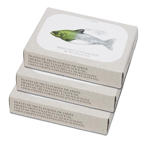 Jose Gourmet Filetes de trucha ahumados en aceite de oliva, 3.17 oz, paquete de 3