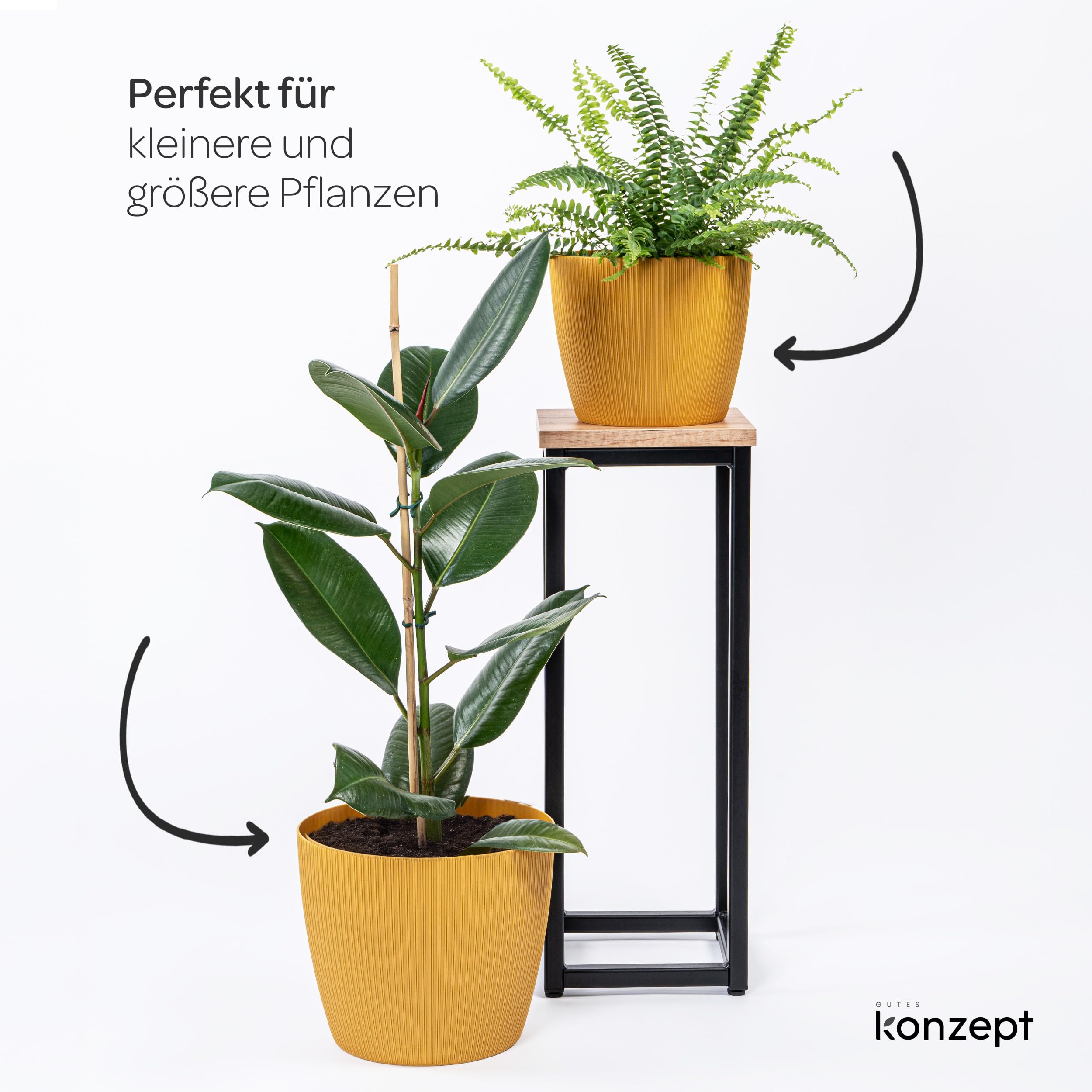 KONZEPT Macetero Grande, Con Aspecto De Tela, 30 Cm, Macetas Para