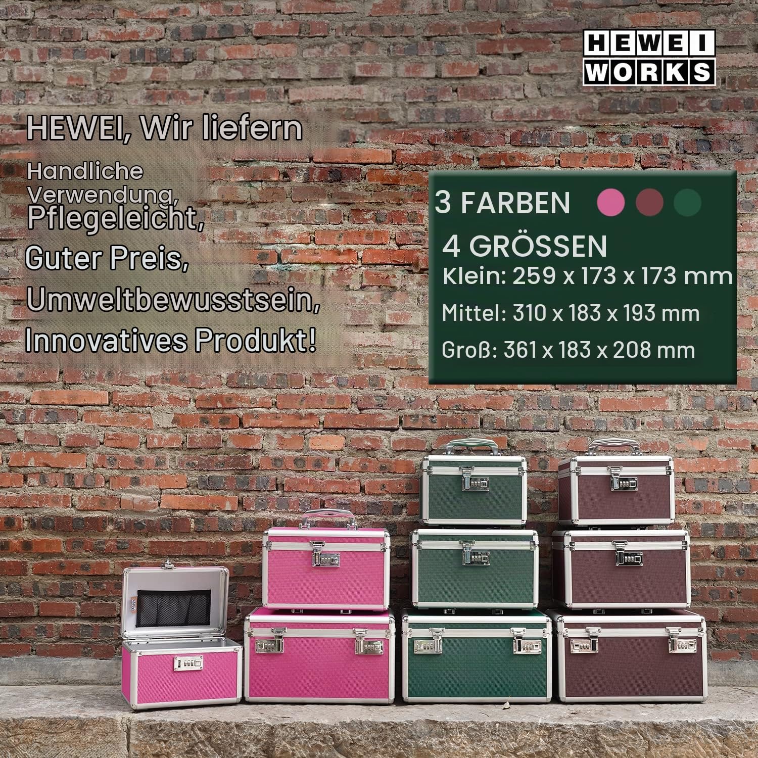 Medikamentenkoffer mit Kombination, Geeignet für die Lagerung von Medikamenten und wichtigen persönlichen Gegenständen. Einschließlich kleiner tragbarer Pillendose (grun, groß)