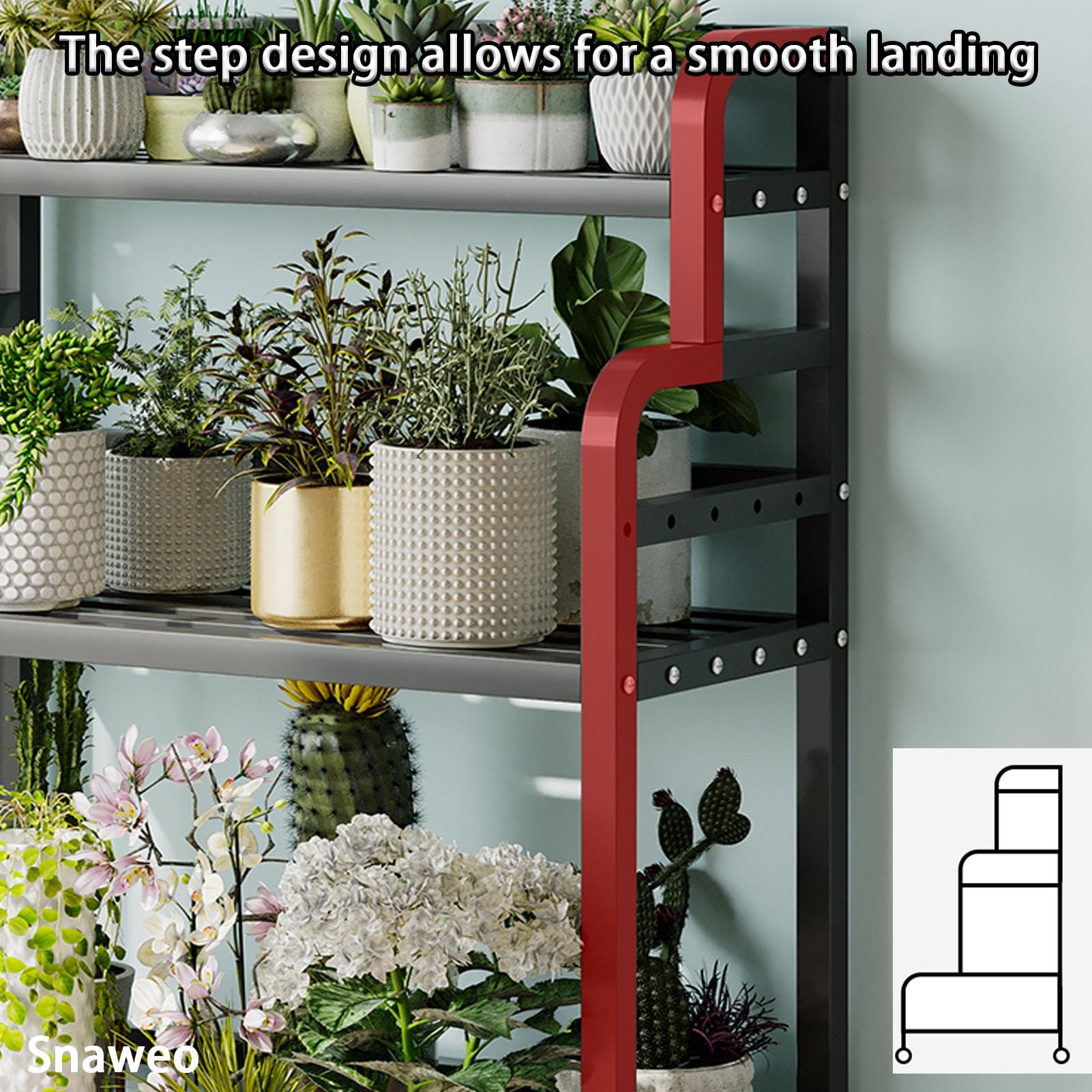 Giyiprpi Supporto alto per piante, in metallo, per interni ed esterni, per casa, giardino, patio, balcone, ufficio, soggiorno, bagno (C