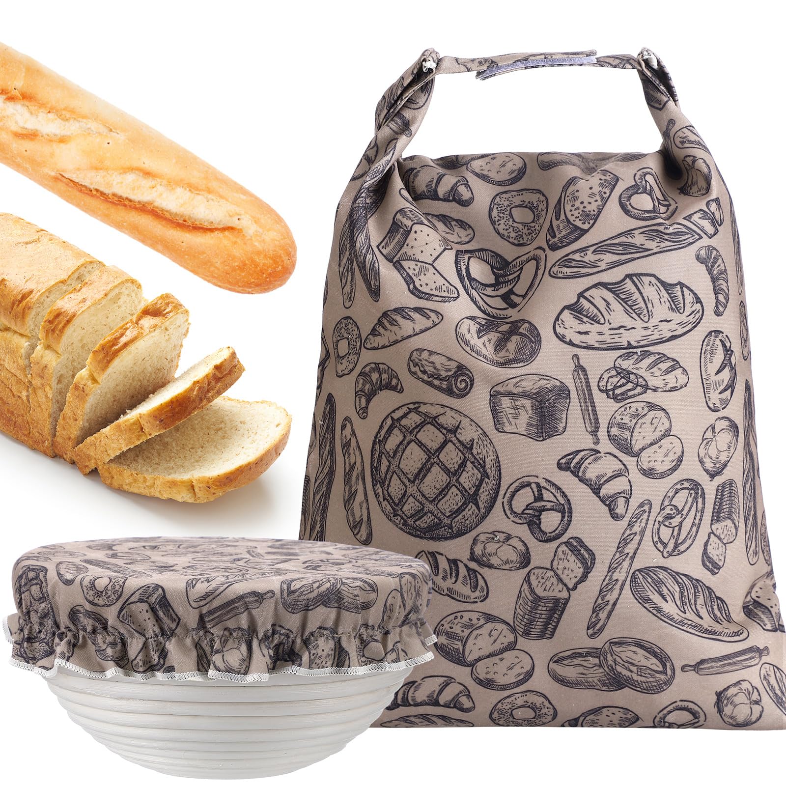 Xuniea 2 Pcs Beeswax Bread Bags 12