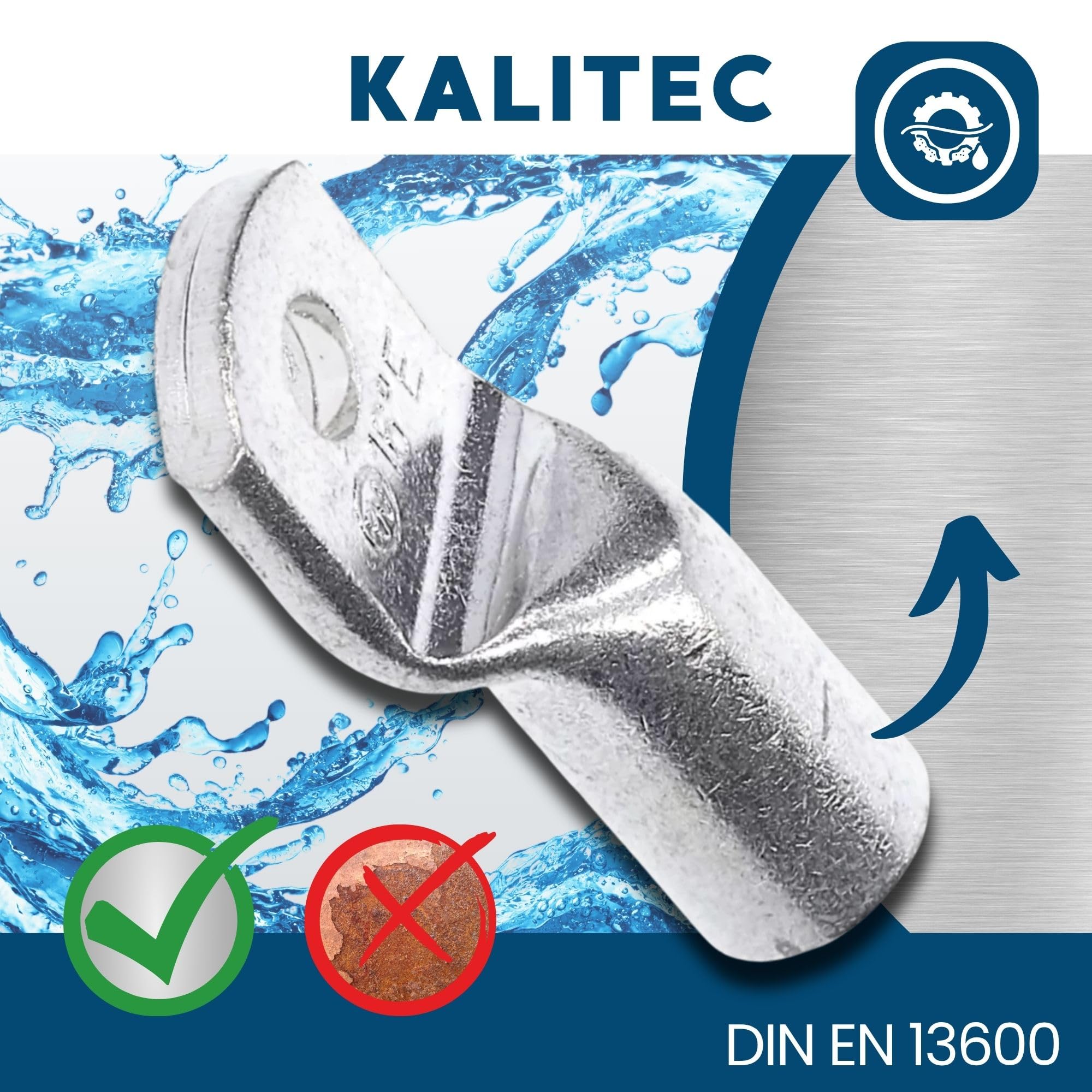 Kalitec Lot de 10 Cosses Tubulaires 16 mm² M4, Connecteurs de Câble | Cuivre étamé de haute pureté, sertissage standard pour installation électrique, solaire et automobile, qualité Allemande