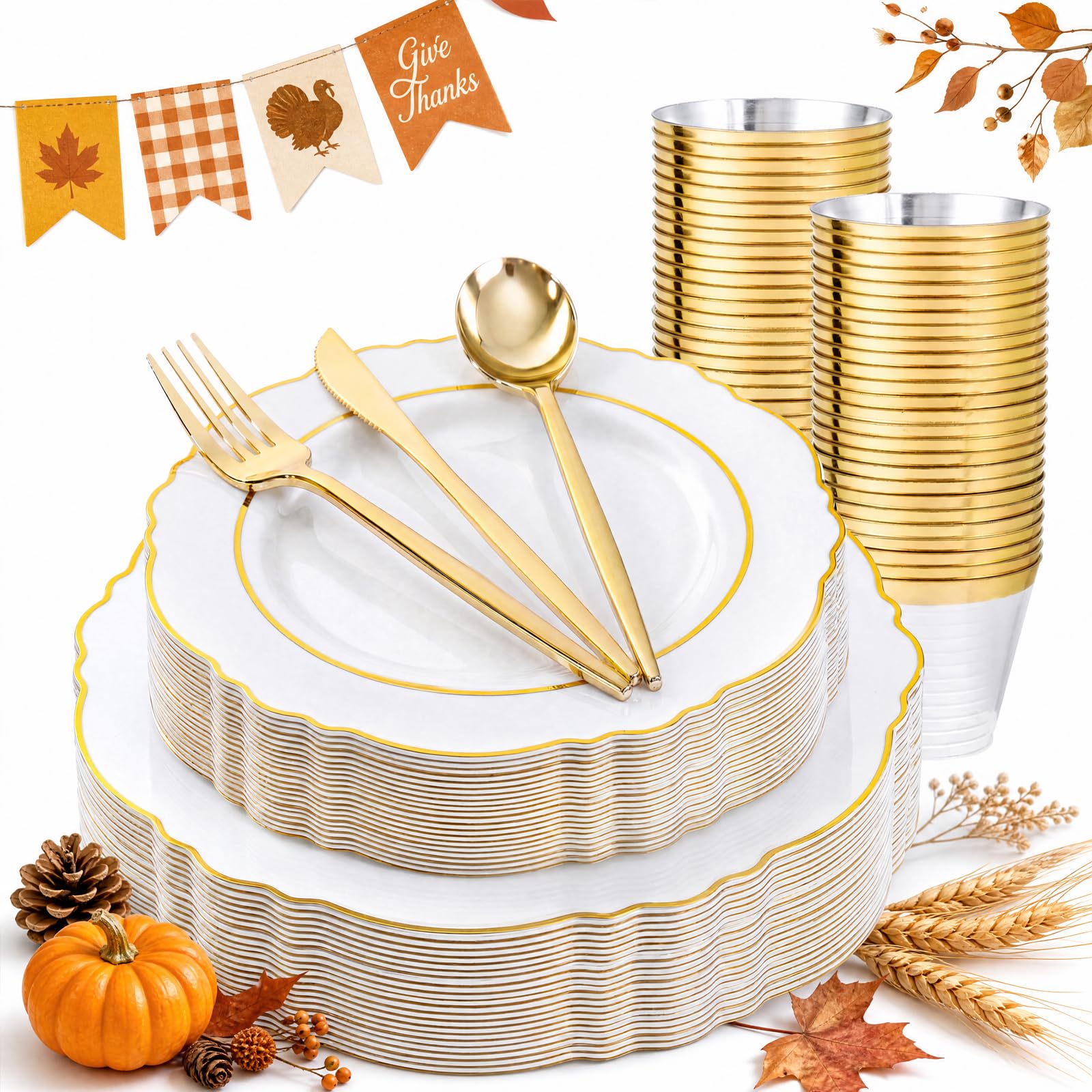 Green Plastic Plates & Cutlery Set - Party Supplies -28