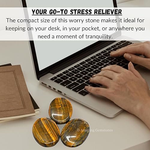 Vista 228 de Cristales de piedra de preocupación de cuarzo rosa y piedras curativas, piedras de preocupación para regalos de alivio del estrés, cristal de piedra