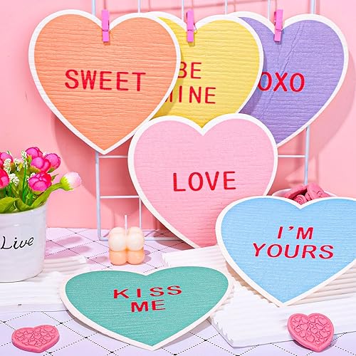 Miniatura 6 de Whaline 6 paños de cocina suecos para el día de San Valentín, diseño de corazón, de algodón, absorbentes, para el hogar, fiestas, inauguración de la