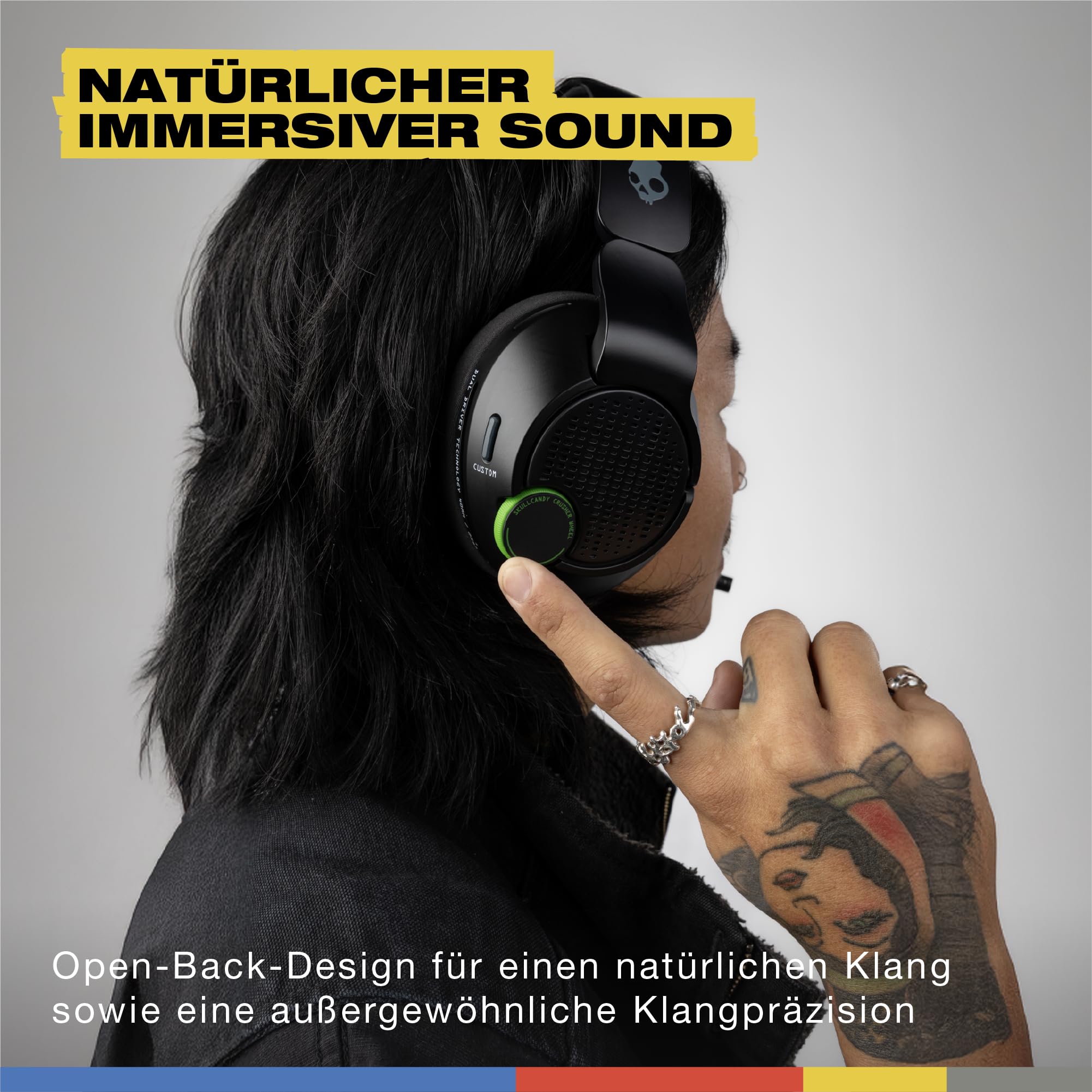 Skullcandy Crusher PLYR 720 Wireless Gaming Headset, Ultimate Immersion and Comfort, THX Spatial Audio and Multi-Sensory Bass, Removable Mic, Xbox, PC, PlayStation, Multi-Platform - Digi-Black Xbox | THX Spatial Audio, Multi-Sensory Crusher Bass, abnehmba