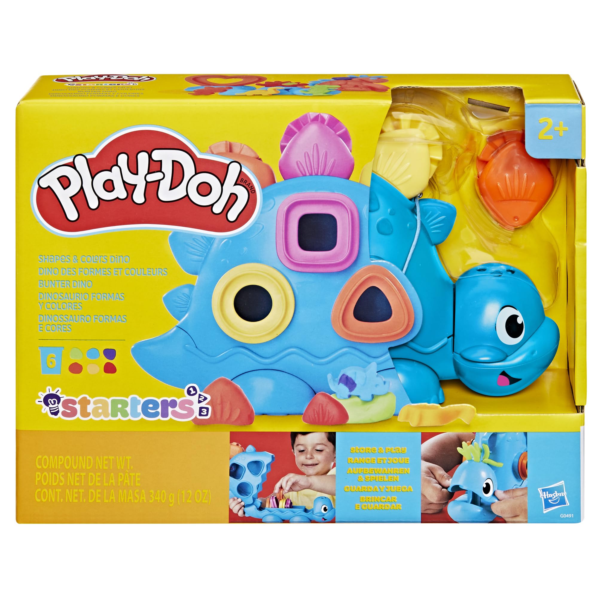 Play-Doh Shapes & Colors Dino Starter Set, Tactile Sensory Play Dinosaur Toys for Kids 2+, 11 Accessories - Image 14