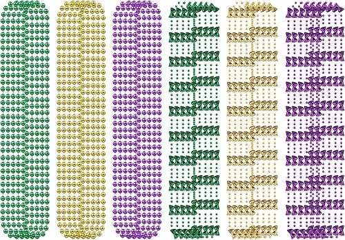 YEXEXINM Collar de 36 piezas de máscara de cuentas de Mardi Gras colorido surtido de cuentas redondas para disfraz de Mardi Gras día de carnaval