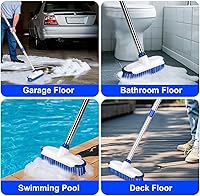 Vista 6 de ITTAHO Cepillo de limpieza de suelo con mango largo, cepillo 2 en 1, escoba de cerdas rígidas y cepillo de limpieza para suelos de azulejos