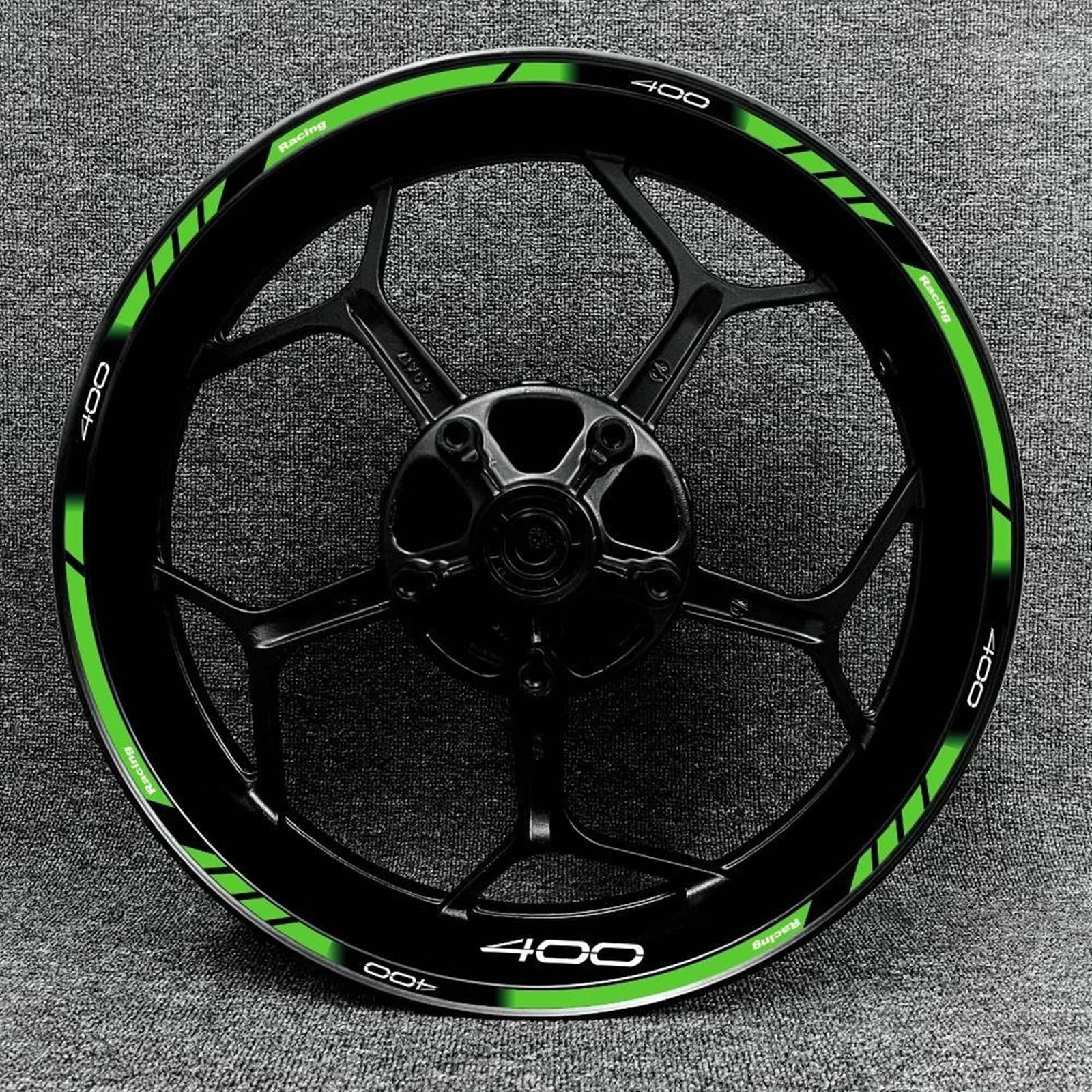 Motorcycle Reflective Rim Stickers Wheel Decals Front and Rear for Kawasaki Z250 Z300 Z400 Z650(Style 15)