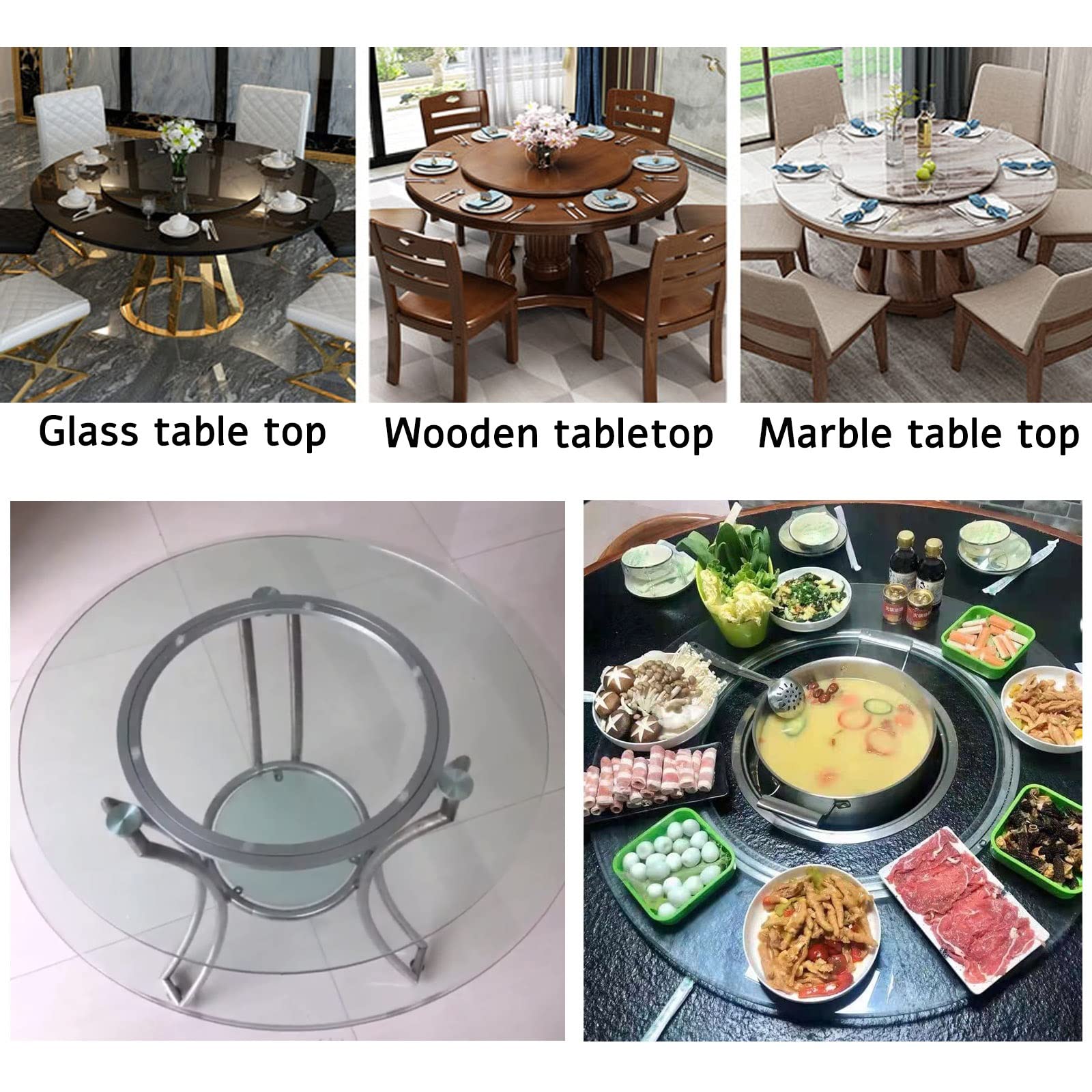 1 Stück Schwerlast Lazy Susan Drehkranz Drehlager 300 400 600 800mm, Tv Drehteller Tischplatte Drehscheibe Drehbar Mit Kugellager, Für Tischplatten Aus Glas, Holz Und Marmor