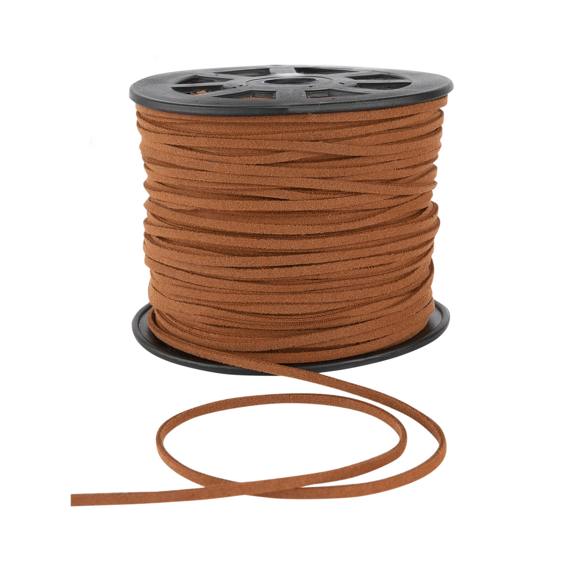 Discount Fabrics LTD 4mm Suede Cord for Jewellery Making, Macrame Cord, Necklace & Bracelet String, Faux Leather, Gift Wrapping, Beading Thread - Tan, 10m