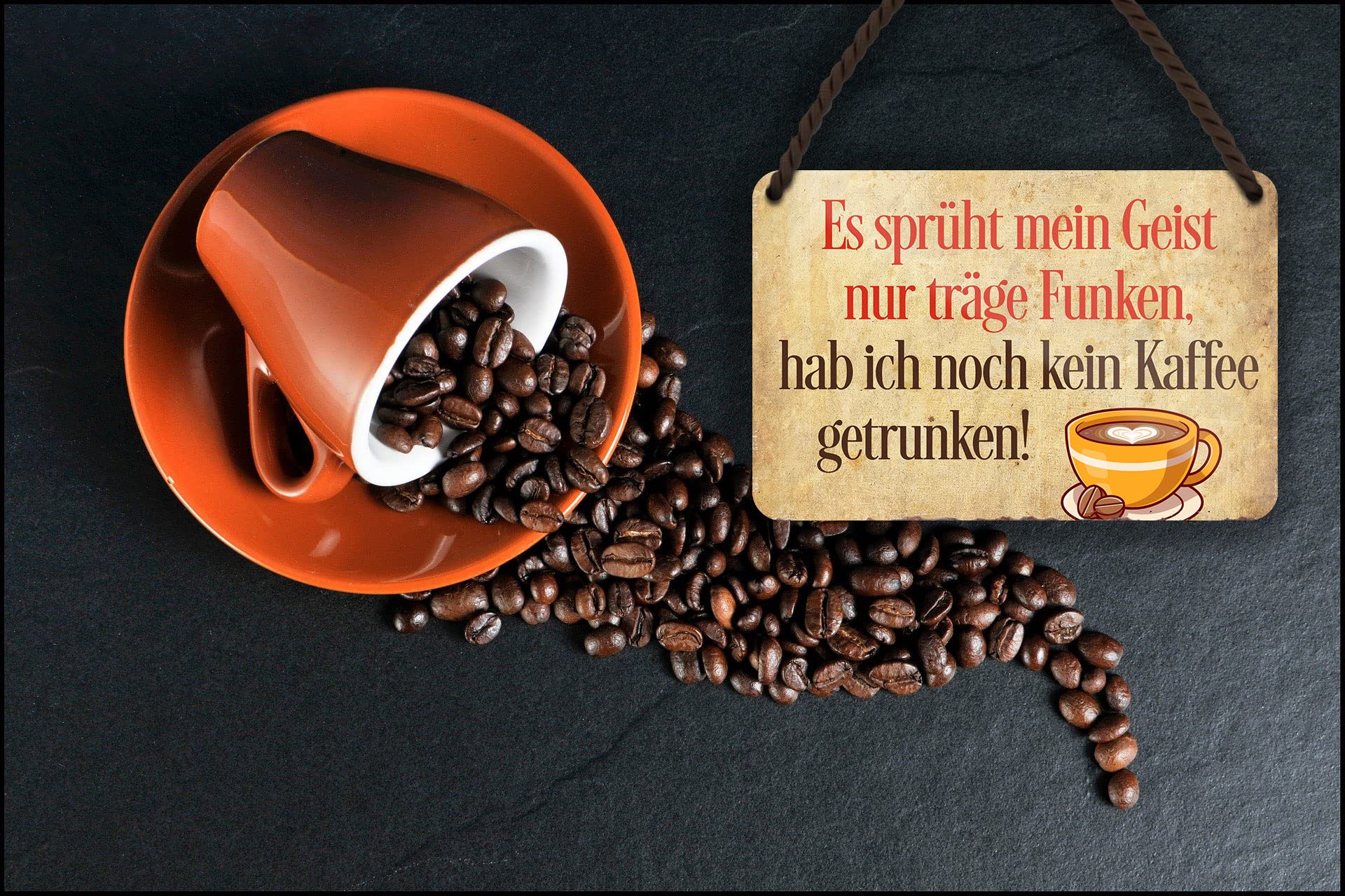 Schilderkreis24 Blechschild – 28x12 Cm, Spruch 'Alle Kaffeetassen Unter 400 Ml Gehören In Die Puppenküche' – Witzige Deko Für Küche, Büro Oder Partykeller